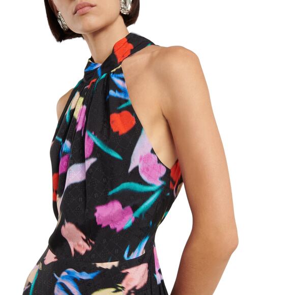 Rotate Birger Christensen NWT Frederikke Floral Halterneck Maxi Dress Sz 38 US 8 - Picture 3 of 13